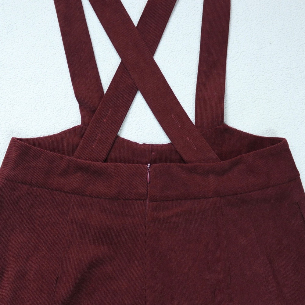 Allegra K Women's Corduroy Button A-Line Bib Overall Skirt Dress Size Medium - Picture 3 of 10